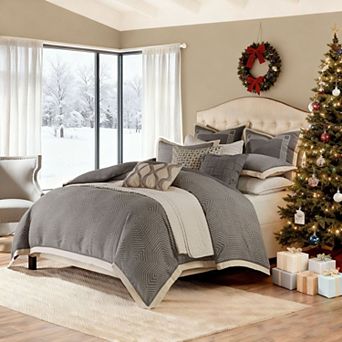 Madison Park Signature Shades of Gray Geometric Comforter Set with Throw Pillows