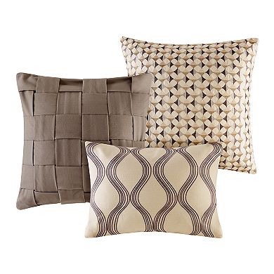 Madison Park Signature Shades of Gray Geometric Comforter Set with Shams and Decorative Pillows