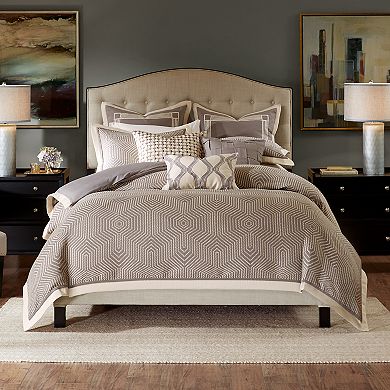 Madison Park Signature Shades of Gray Geometric Comforter Set with Shams and Decorative Pillows