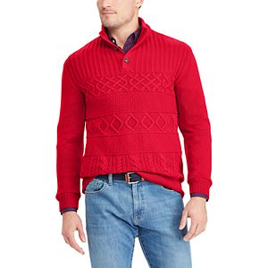 Big & Tall Chaps Classic-Fit Cable-Knit Mockneck Sweater