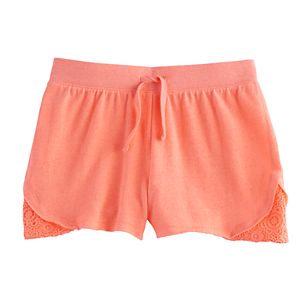 Girls 7-16 SO® Crochet Trim Shorts
