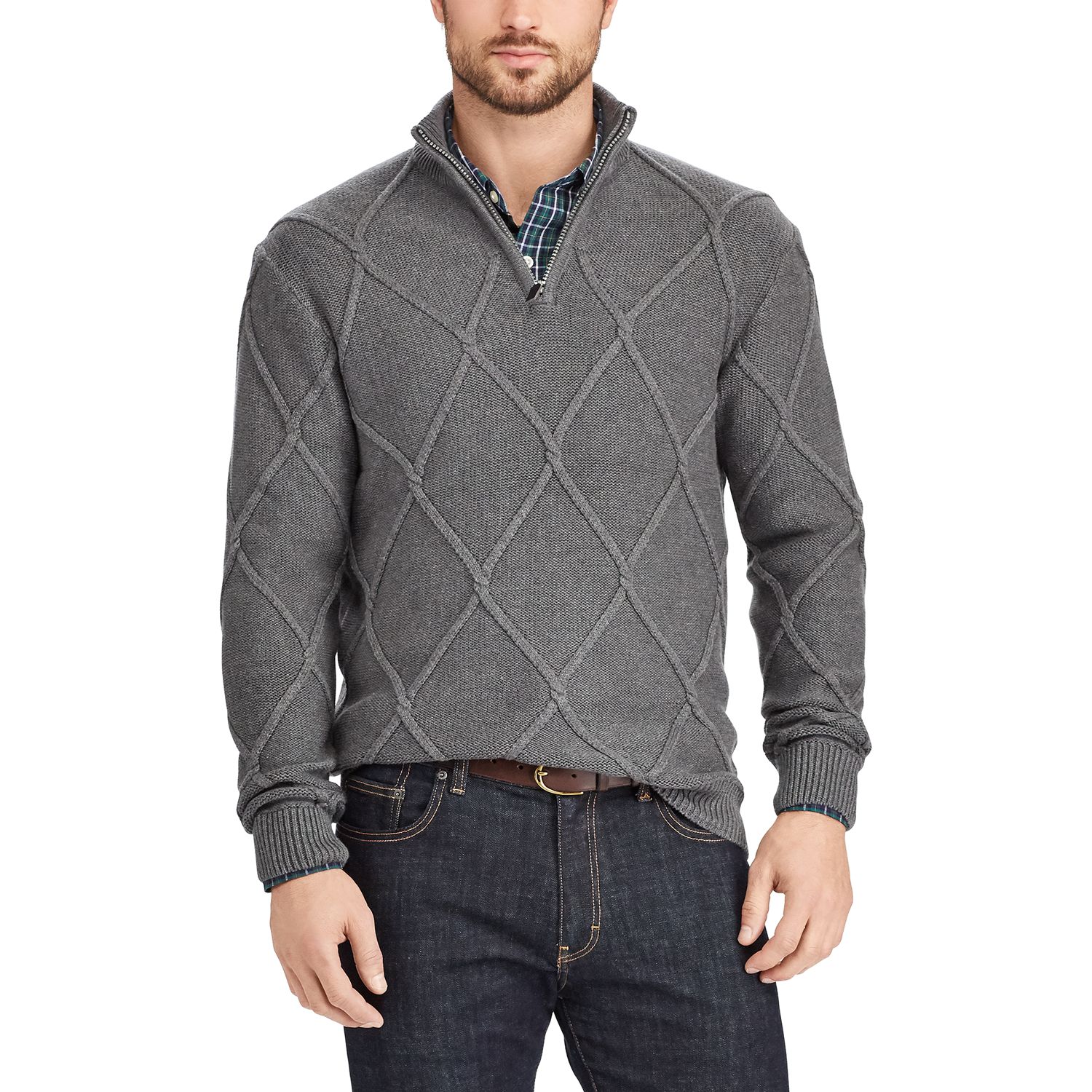 mens grey quarter zip sweater