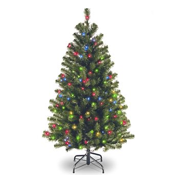National Tree Company 4.5-ft. Multi-Color Pre-Lit North Valley Spruce Artificial Christmas Tree