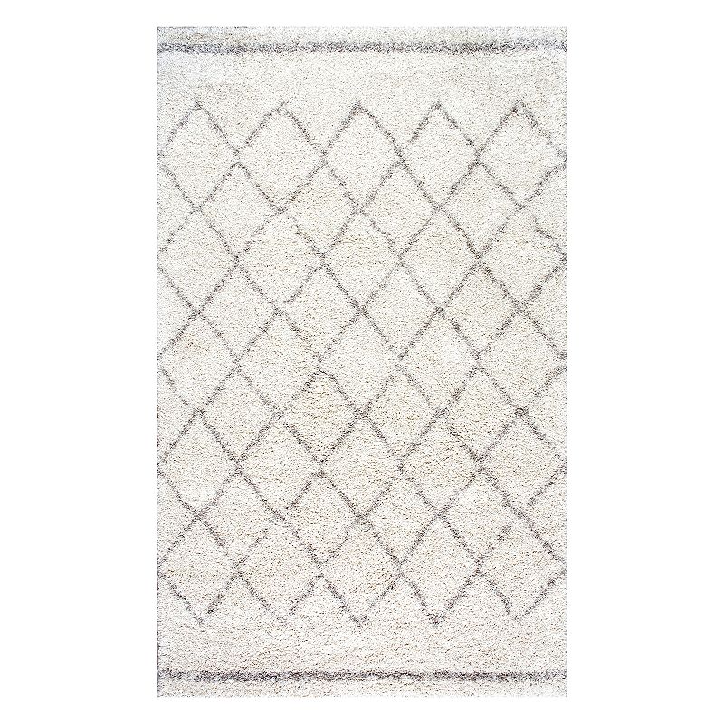 nuLOOM Vennie Lattice Shag Rug, Med Brown, 8.5X11.5Ft