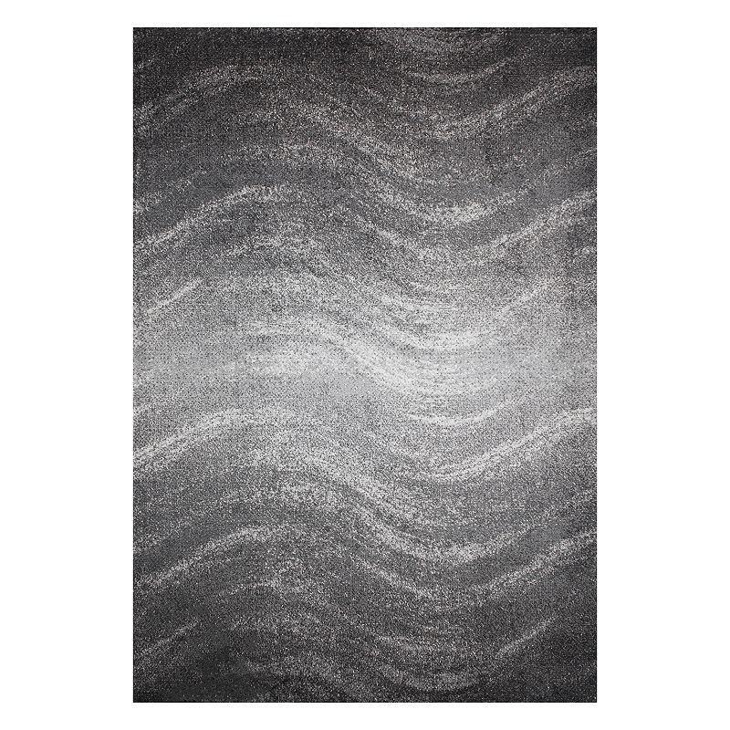 nuLOOM Julene Swirl Rug, Grey, 8Ft Sq