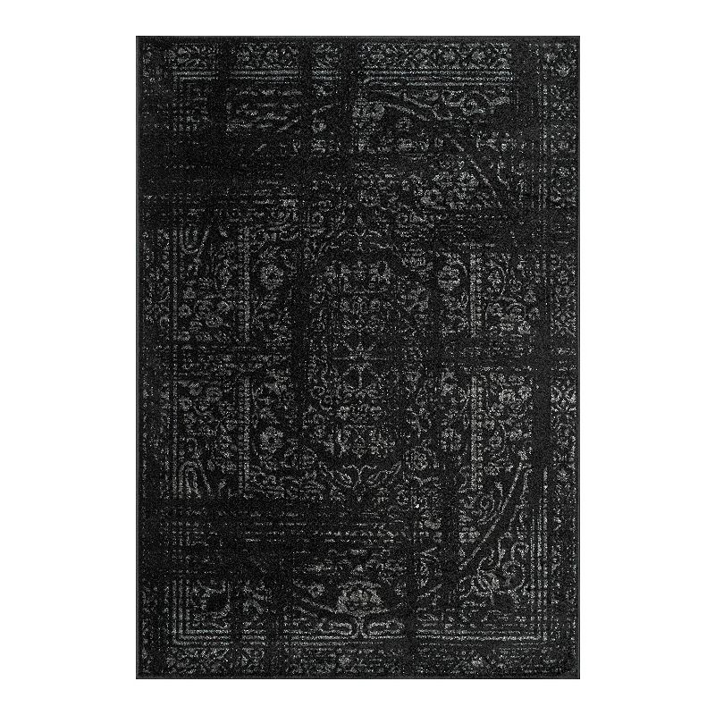 nuLOOM Vintage Arlena Floral Rug, Black, 8X11.5 Ft