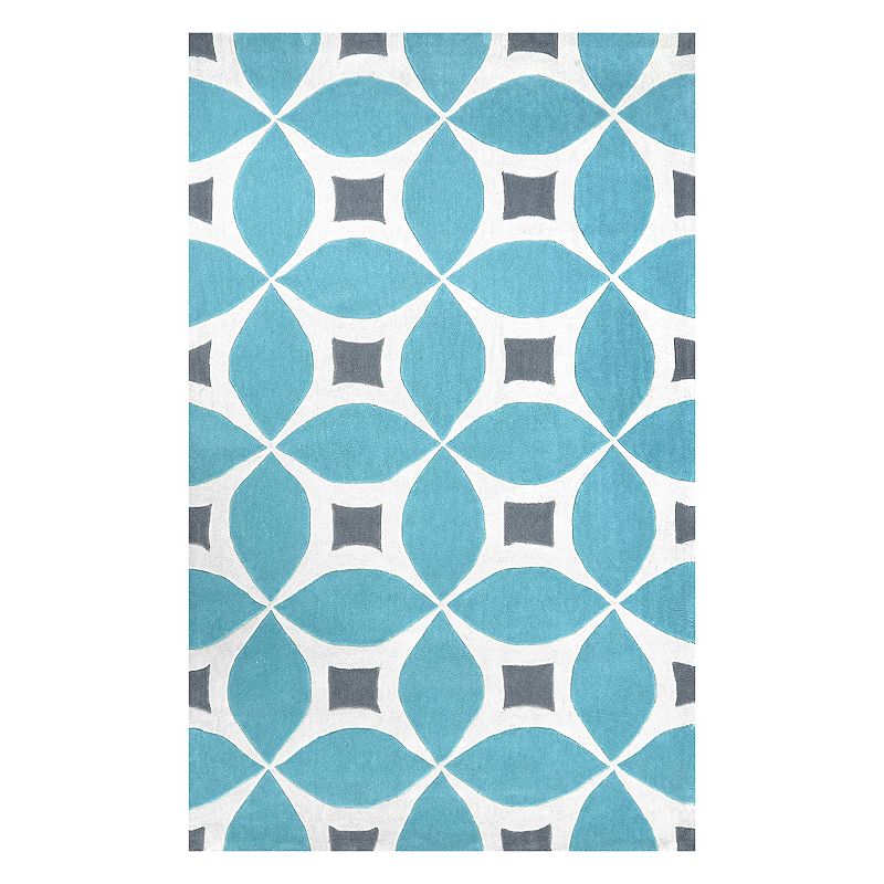 nuLOOM Gabriela Geometric Rug, Light Blue, 5X8 Ft