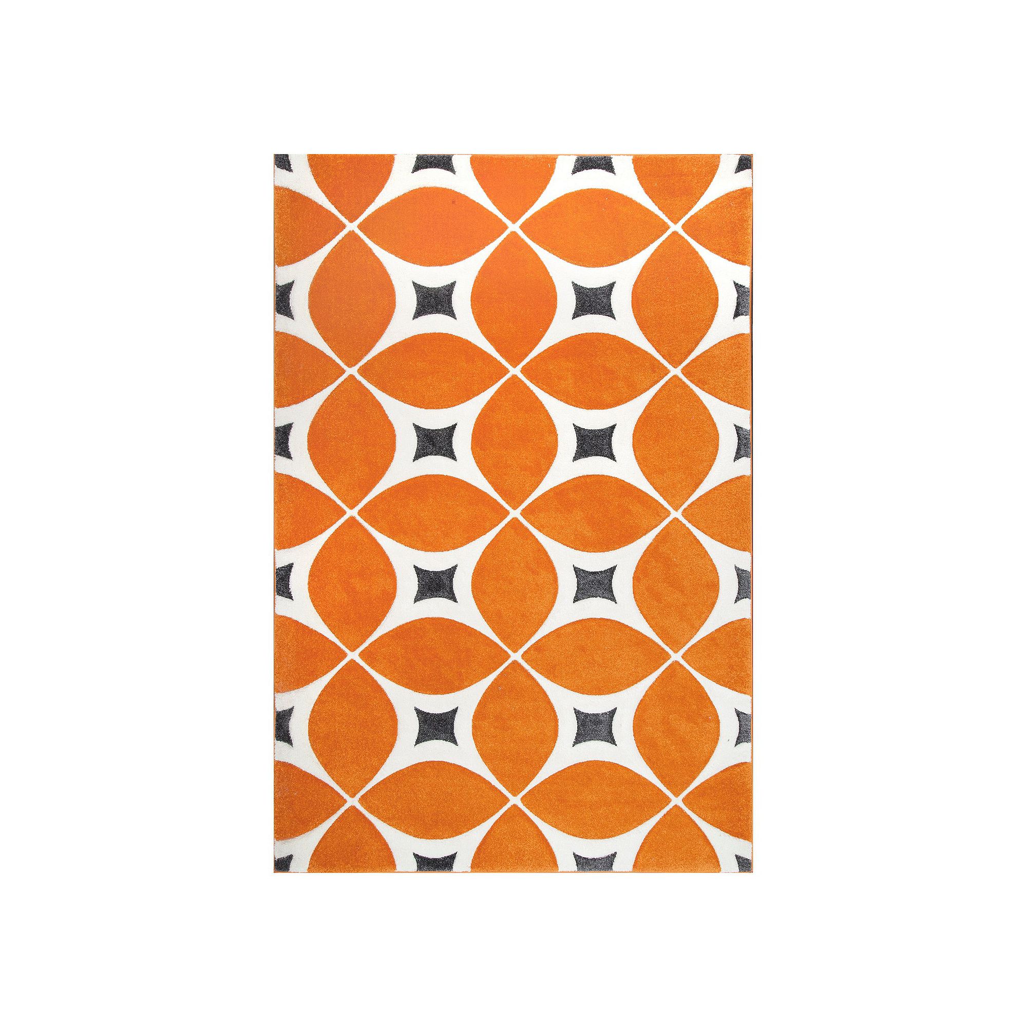 nuLOOM Gabriela Geometric Rug, Deep Orange