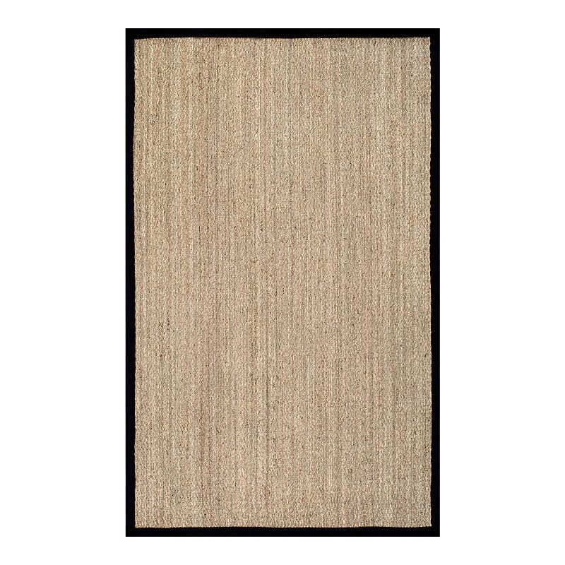 nuLOOM Elijah Seagrass Striped Rug, Black, 8Ft Sq