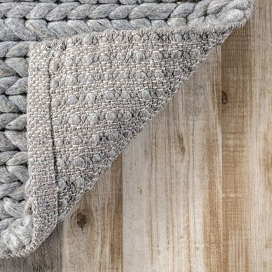 nuLOOM Chunky Cable Solid Wool Rug