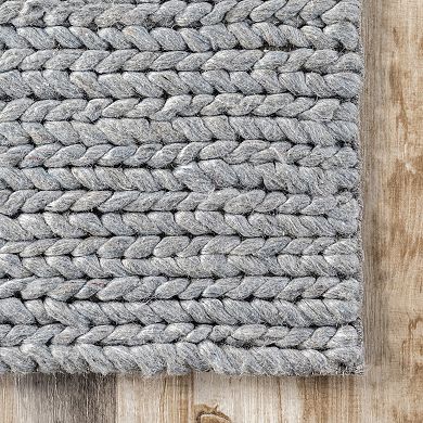 nuLOOM Chunky Cable Solid Wool Rug