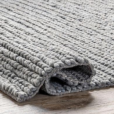 nuLOOM Chunky Cable Solid Wool Rug