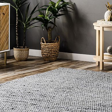 nuLOOM Chunky Cable Solid Wool Rug