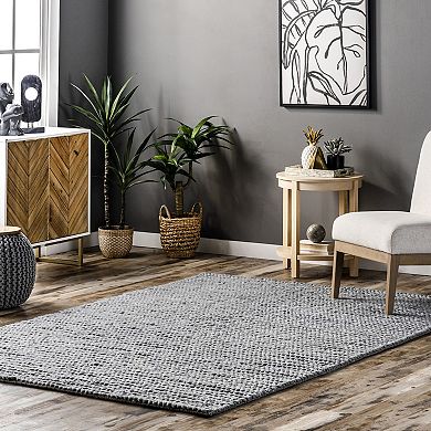 nuLOOM Chunky Cable Solid Wool Rug