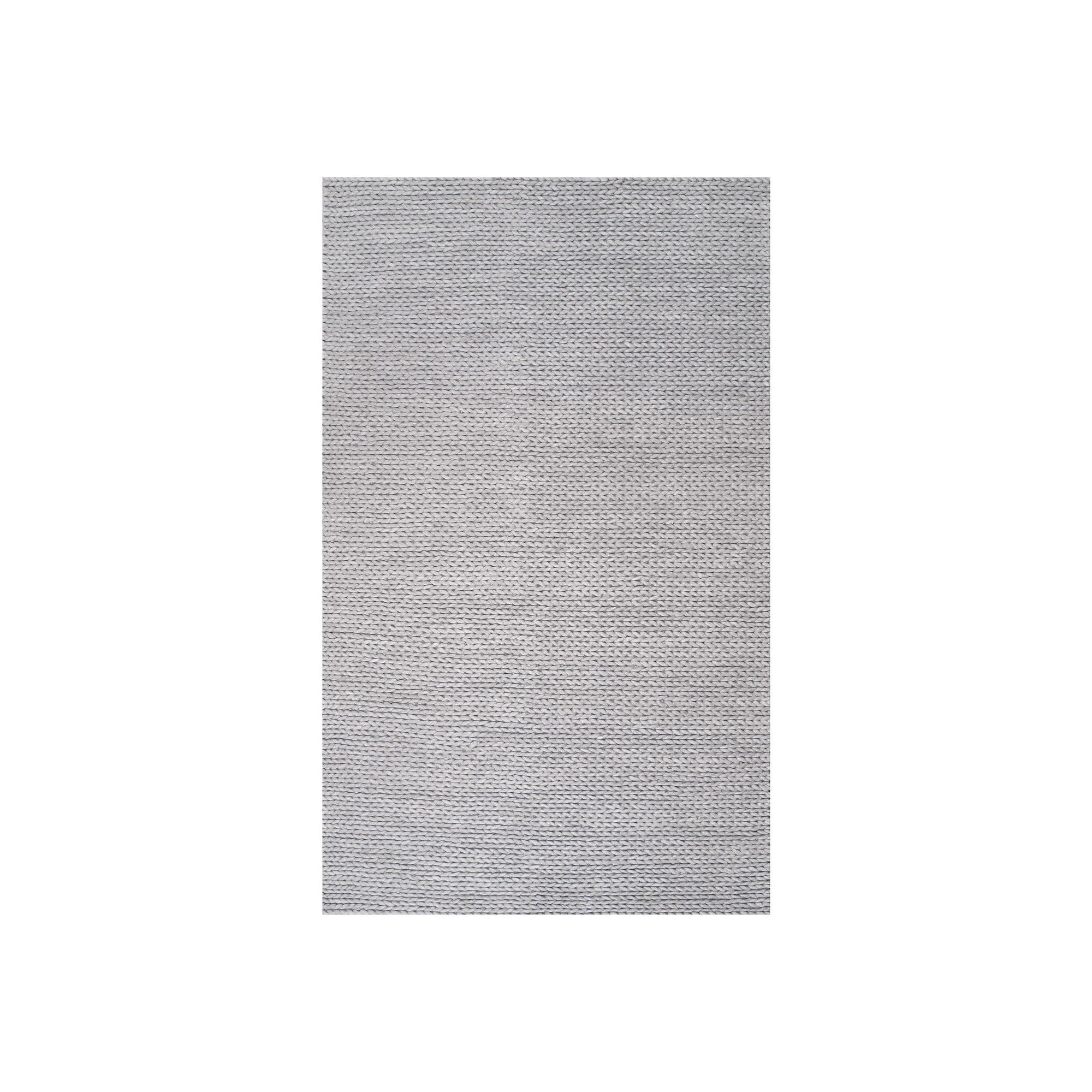 nuLOOM Chunky Cable Solid Wool Rug, Light Gray