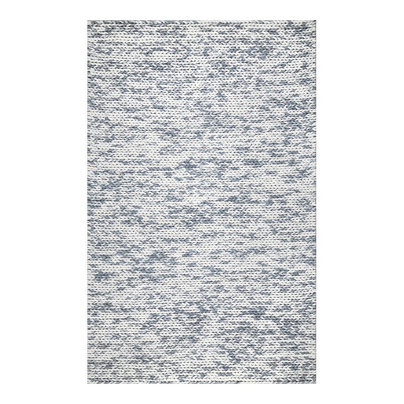 46820050 nuLOOM Chunky Cable Solid Wool Rug, Grey, 8X10 Ft sku 46820050
