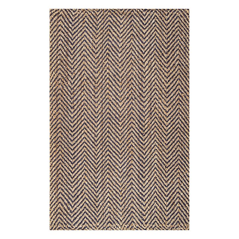 nuLOOM Vania Chevron Jute Rug, Blue, 6X9 Ft