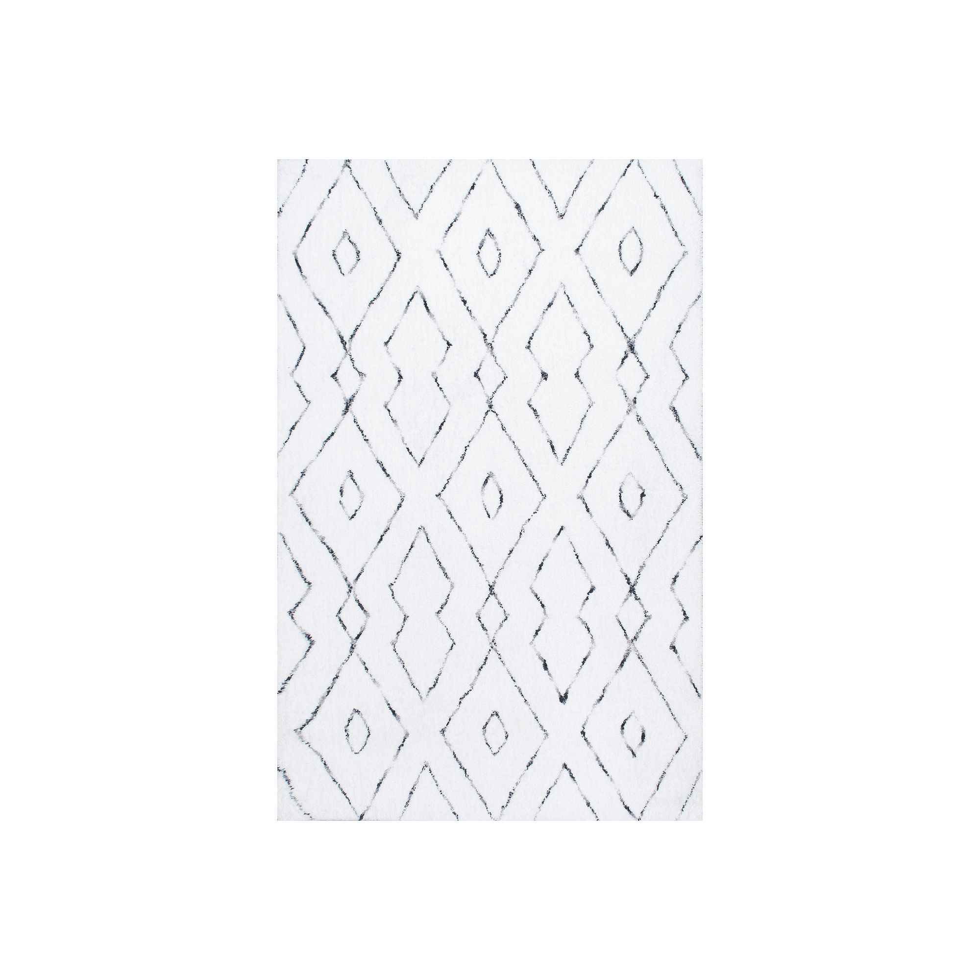 nuLOOM Beulah Geometric Shag Rug, White