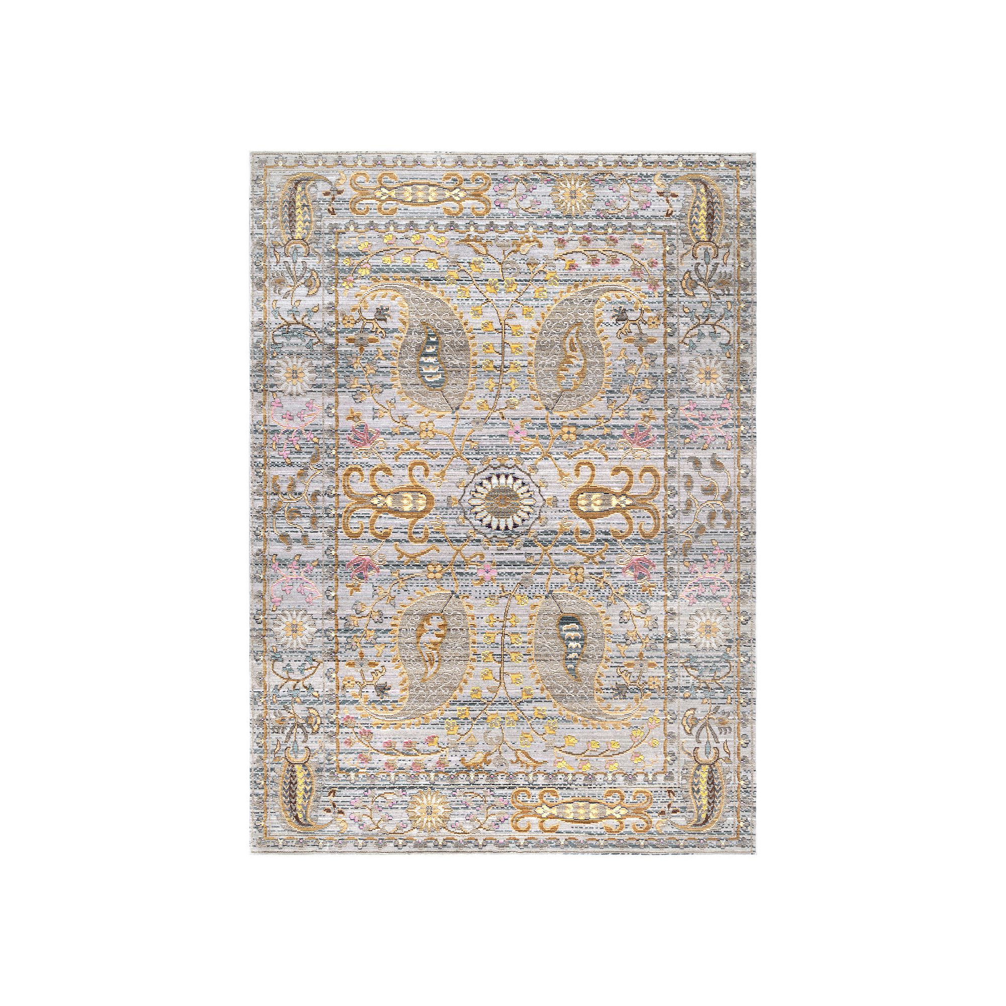 nuLOOM Vintage Killian Framed Floral Rug, Gray
