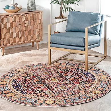 nuLOOM Vintage Erline Framed Floral Rug