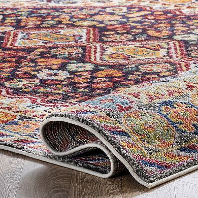 nuLOOM Vintage Erline Framed Floral Rug