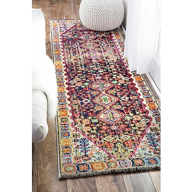 nuLOOM Vintage Erline Framed Floral Rug