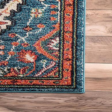 nuLOOM Diamond Elayne Framed Medallion Rug