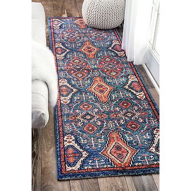 nuLOOM Diamond Elayne Framed Medallion Rug