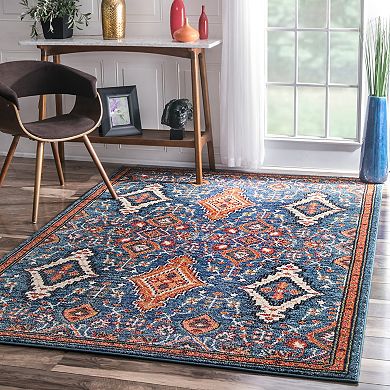 nuLOOM Diamond Elayne Framed Medallion Rug