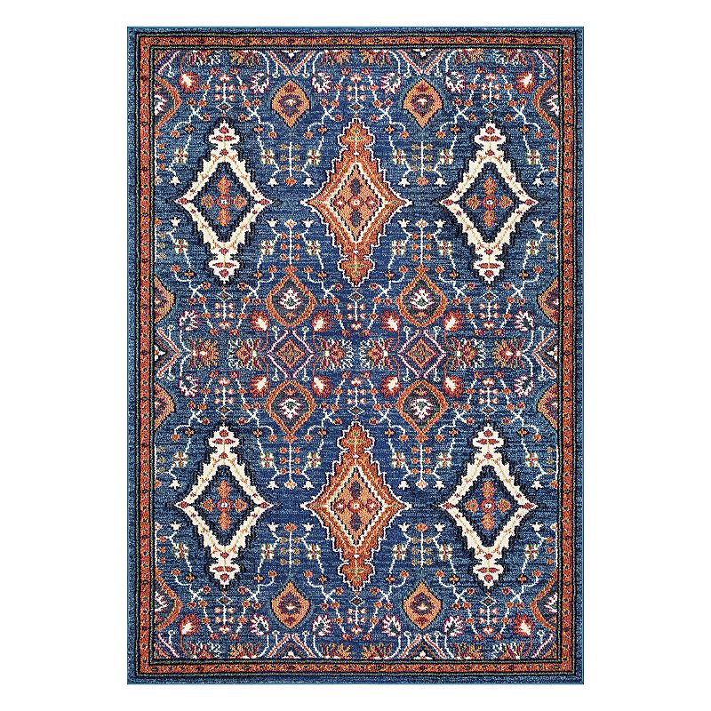 nuLOOM Diamond Elayne Framed Medallion Rug, Multi, 8X11 Ft