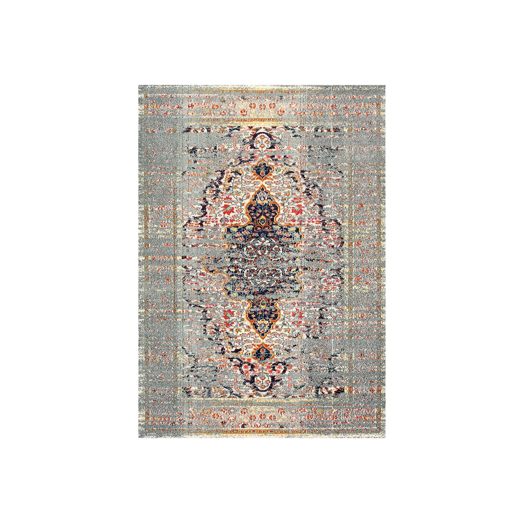 nuLOOM Distressed Persian Sarita Framed Floral Area Rug, Gray