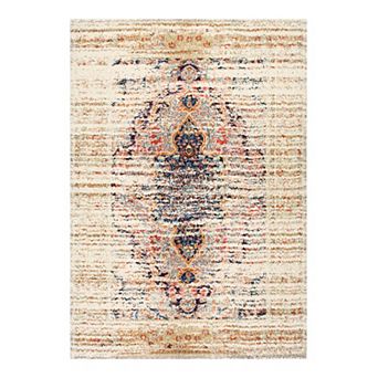 nuLOOM Distressed Persian Sarita Framed Floral Area Rug