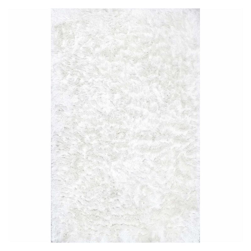 nuLOOM Latonia Silken Solid Shag Rug, White, 9.5X13.5Ft