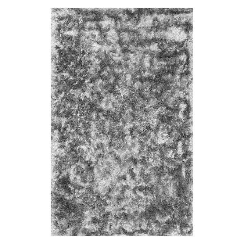 nuLOOM Latonia Silken Solid Shag Rug, Silver, 9.5X13.5Ft