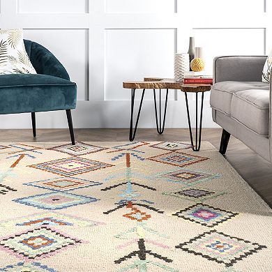 nuLOOM Belini Geometric Wool Blend Rug