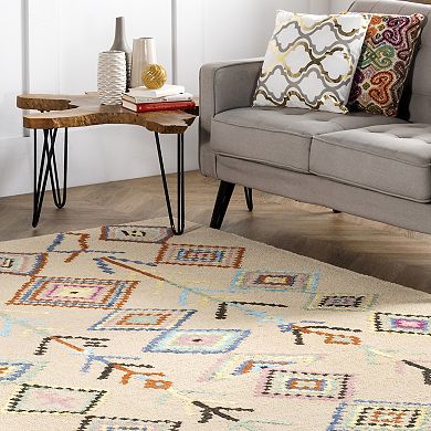 nuLOOM Belini Geometric Wool Blend Rug