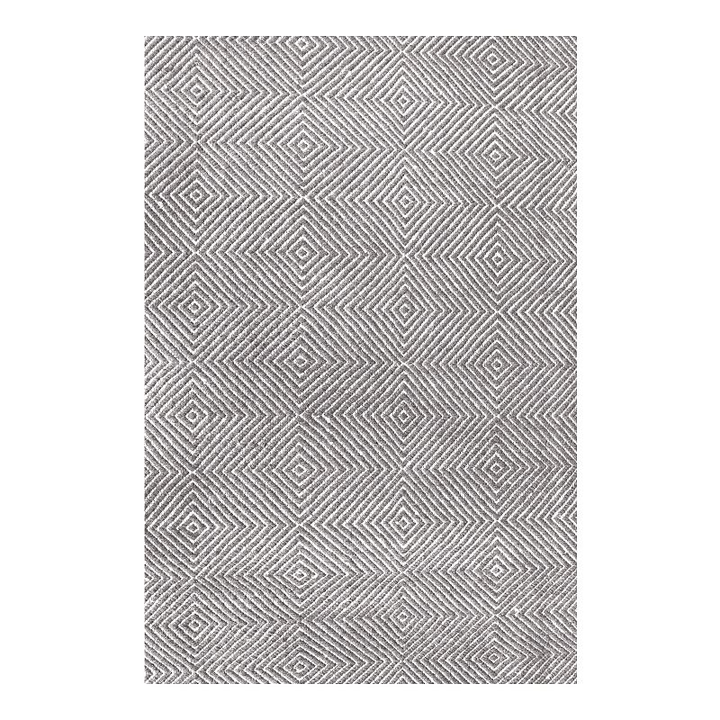 nuLOOM Ago Geometric Wool Rug, Grey, 7.5X9.5 Ft