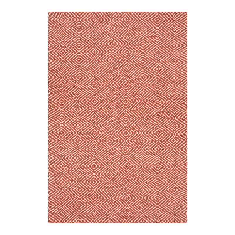 nuLOOM Ago Geometric Wool Rug, Orange, 5X8 Ft