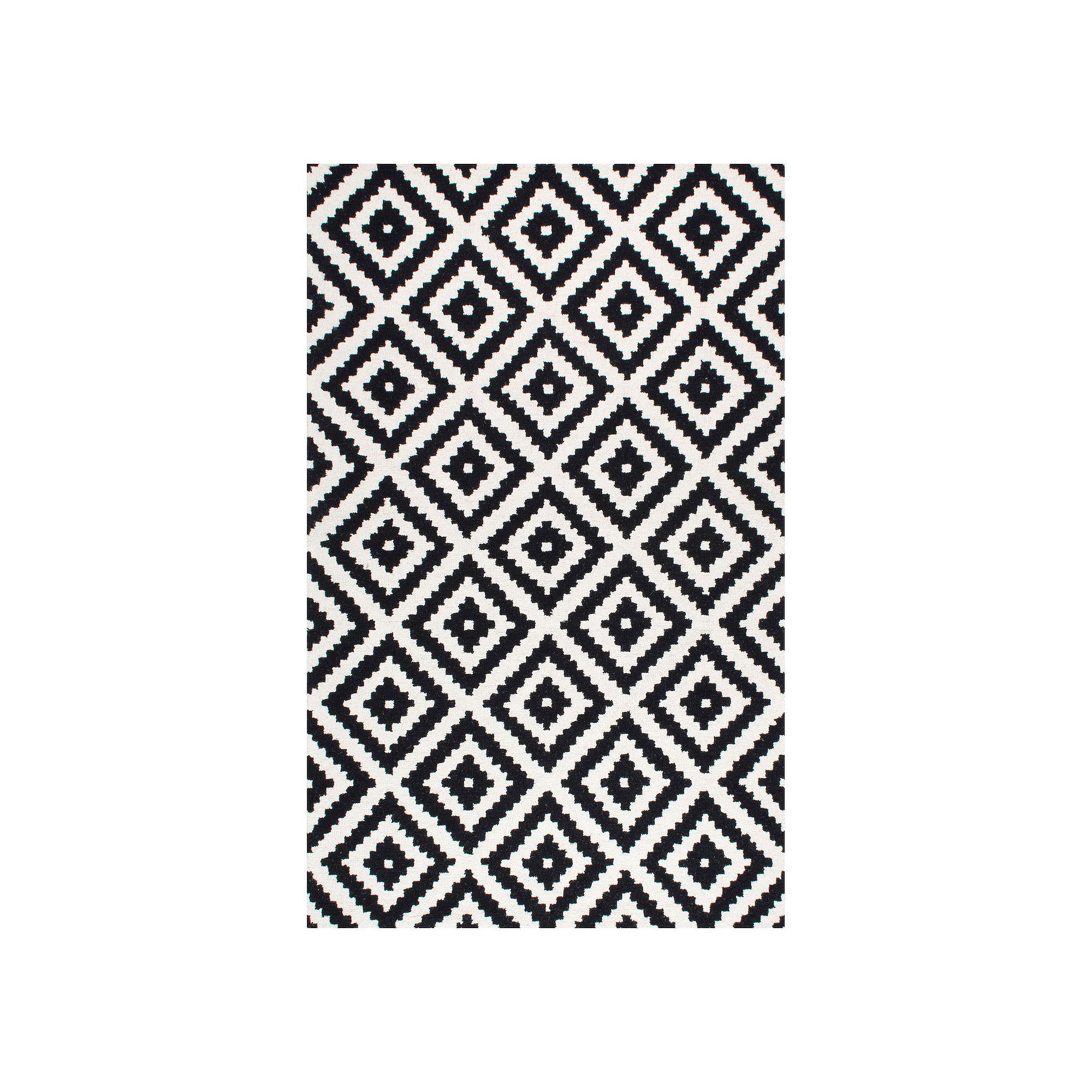 nuLOOM Kellee Geometric Wool Rug, Black