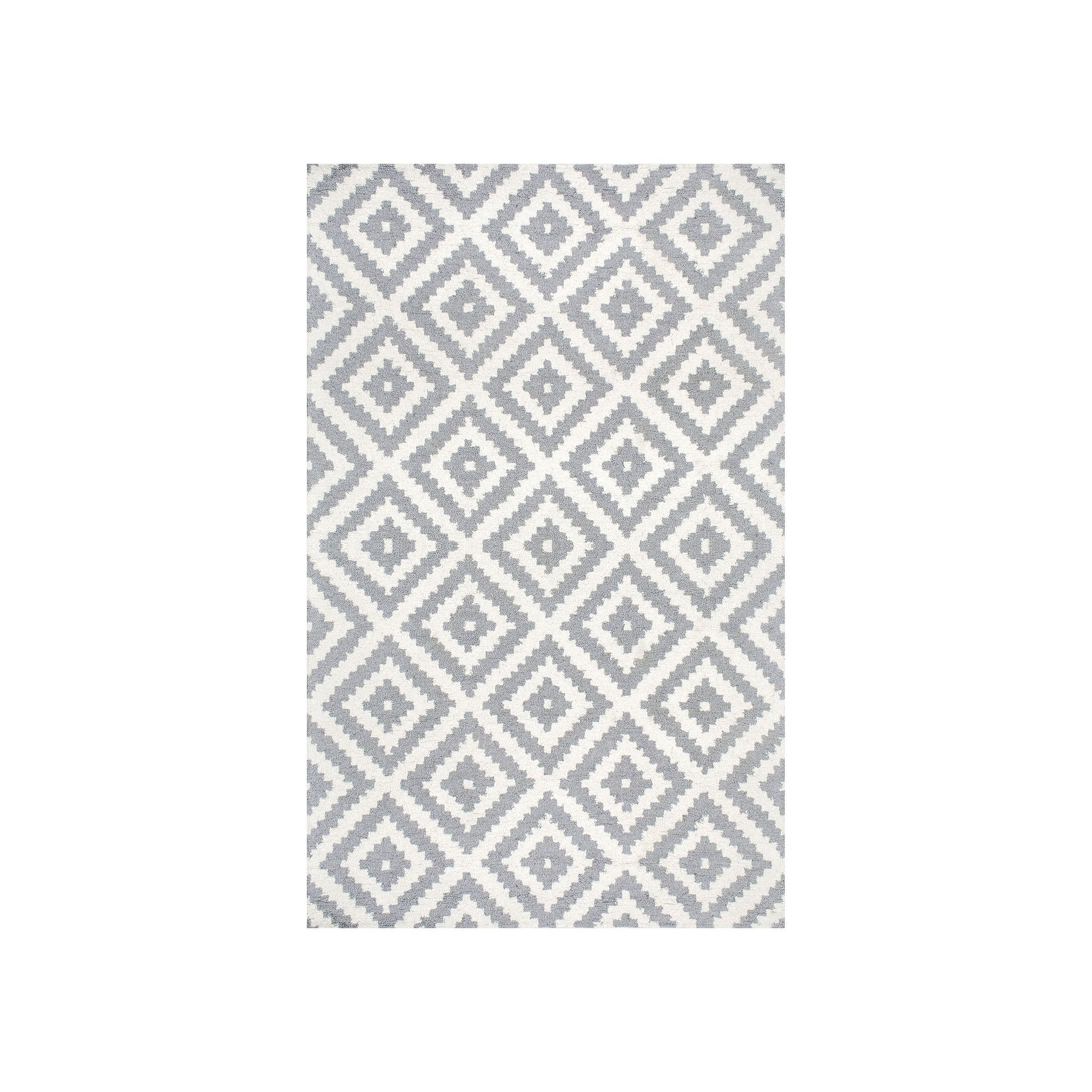 nuLOOM Kellee Geometric Wool Rug, Gray