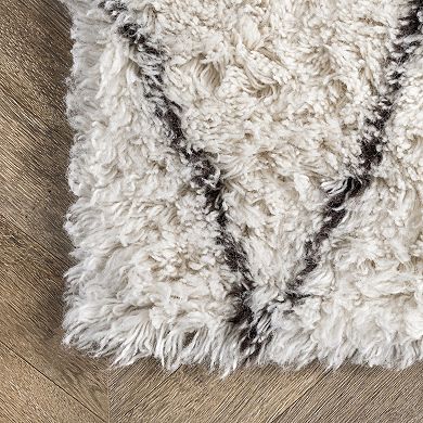 nuLOOM Marrakech Lattice Shag Wool Rug