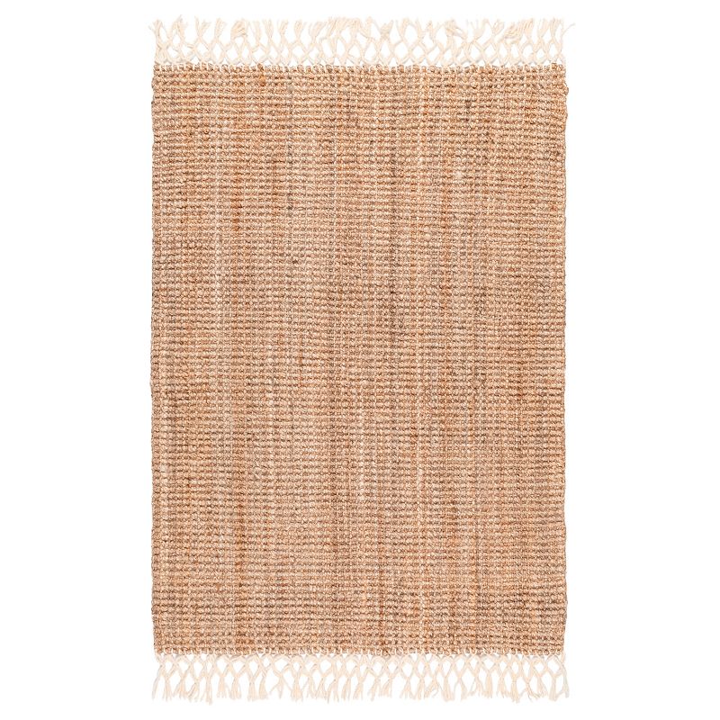 nuLOOM Raleigh Solid Jute Blend Rug, Brown, 6X9 Ft