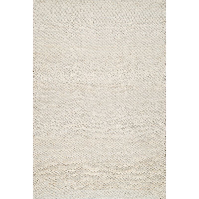 nuLOOM Hailey Solid Jute Rug, White, 8X10 Ft