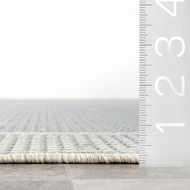 nuLOOM Gris Framed Solid Indoor Outdoor Rug