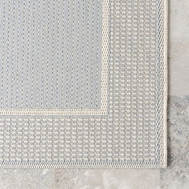 nuLOOM Gris Framed Solid Indoor Outdoor Rug