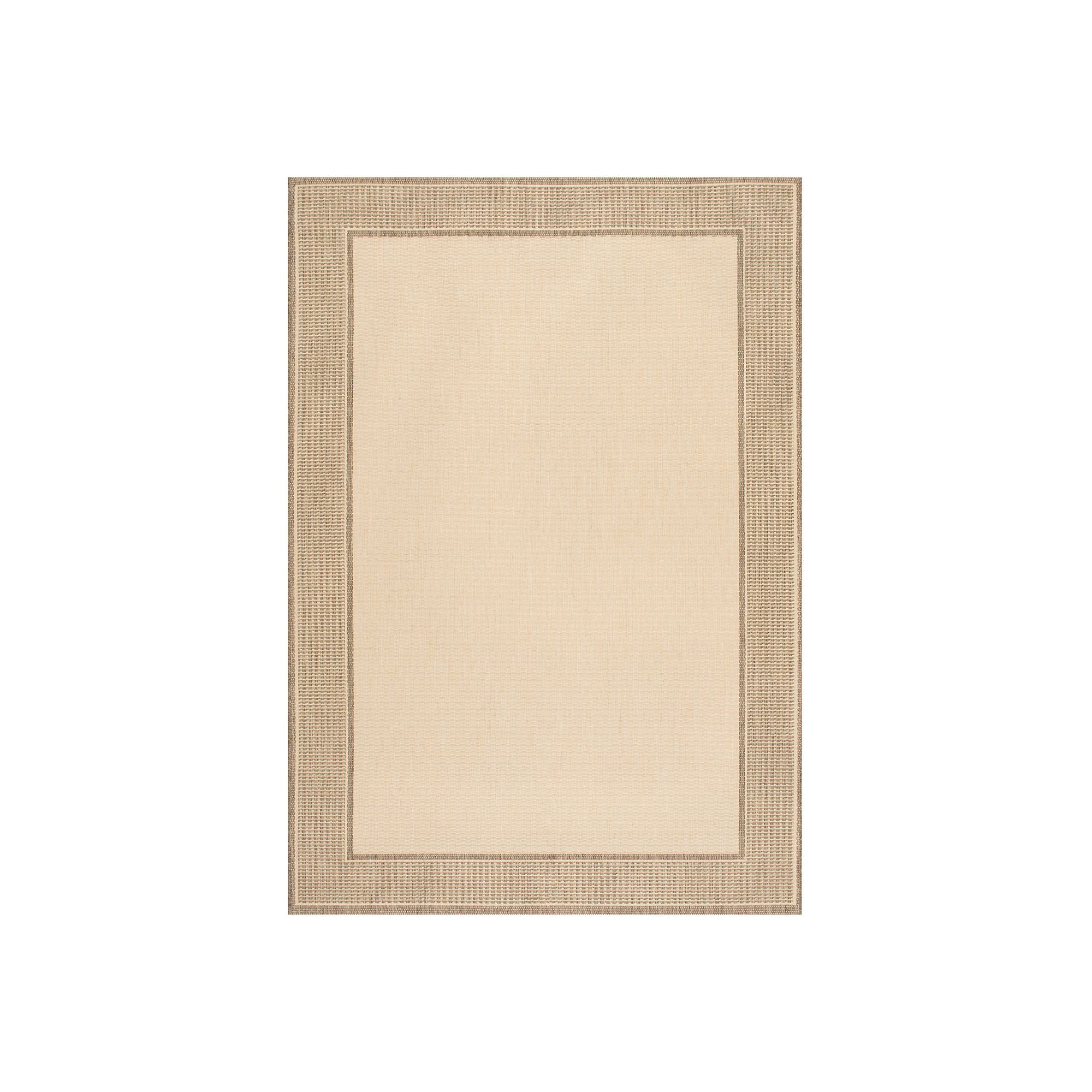 nuLOOM Gris Framed Solid Indoor Outdoor Rug, Beige