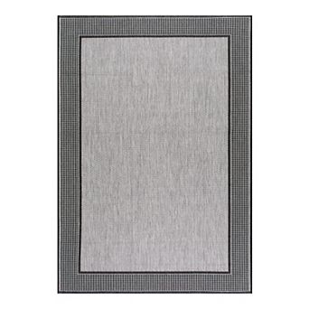 nuLOOM Gris Framed Solid Indoor Outdoor Rug