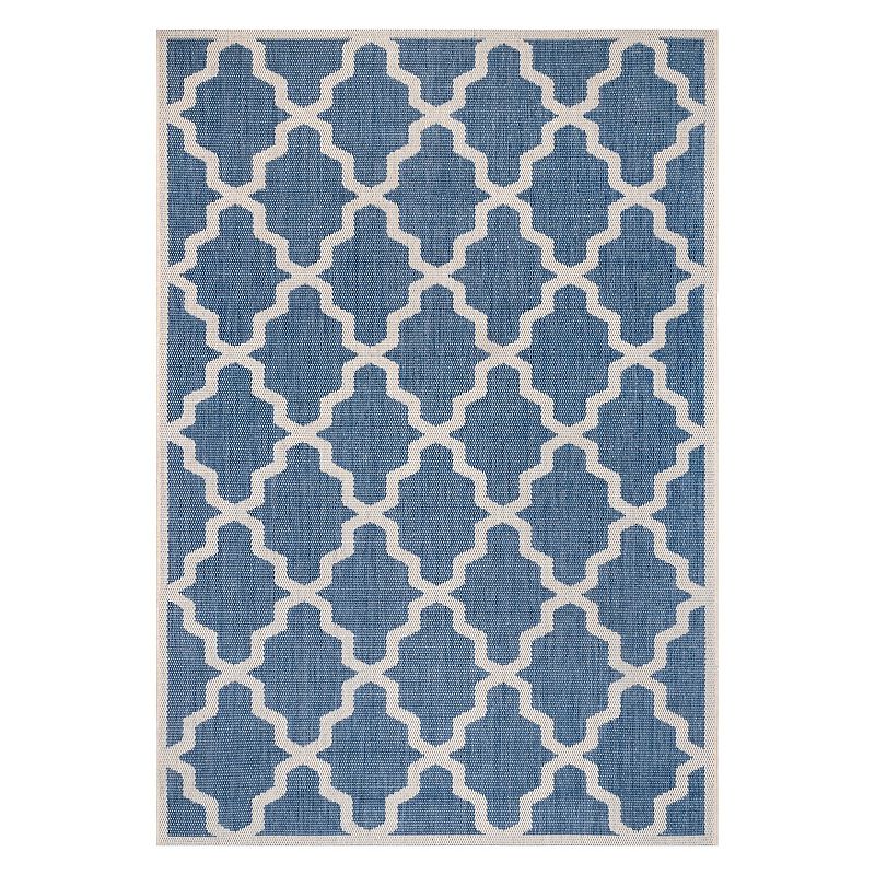 nuLOOM Gina Moroccan Trellis Indoor Outdoor Rug, Blue, 6X9 Ft