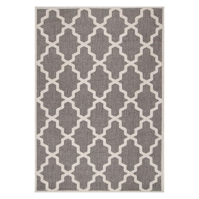 nuLOOM Gina Moroccan Trellis Indoor Outdoor Rug, Grey, 8X11 Ft