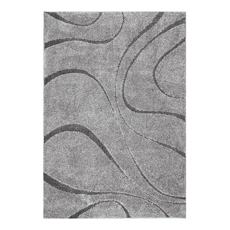 nuLOOM Carolyn Swirl Shag Rug, Dark Grey, 8X10 Ft